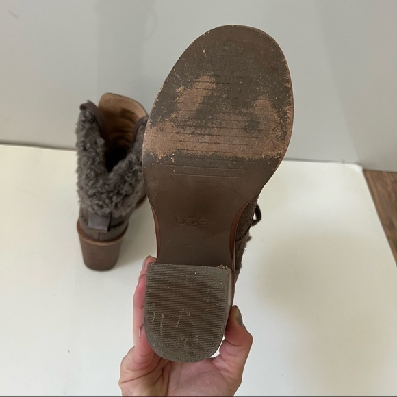 UGG Jaxon Suede Shearling Heeled Boots - Picture 13 of 14